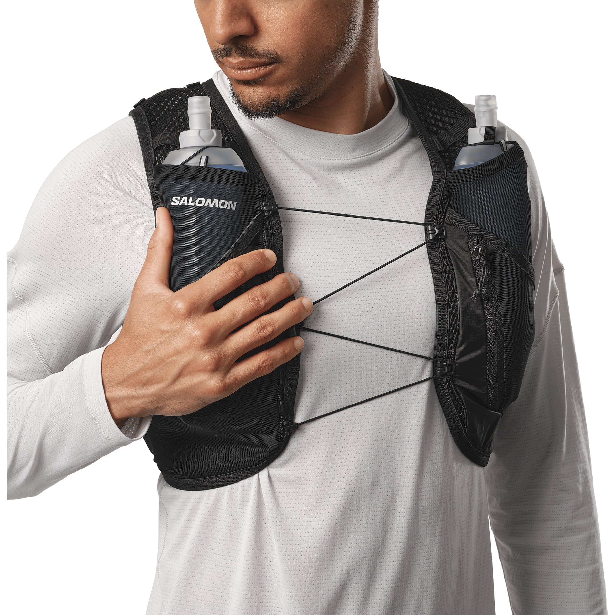 Salomon Mens Active Skin (4L) Hydration Running set Black/Metal